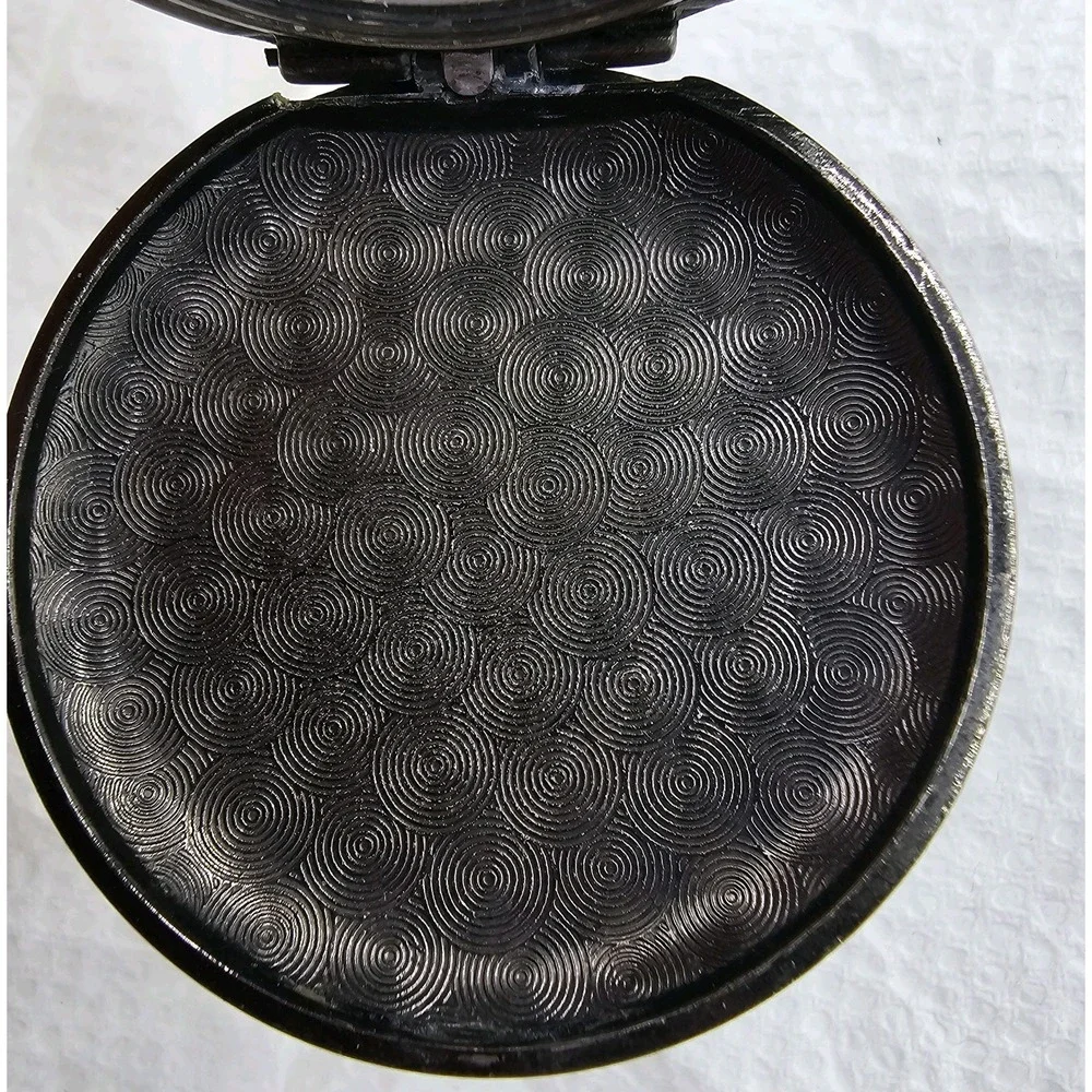 Calvin Hill Silver-Toned Pocket Watch Black Enamel Motorcycle Not Operational
